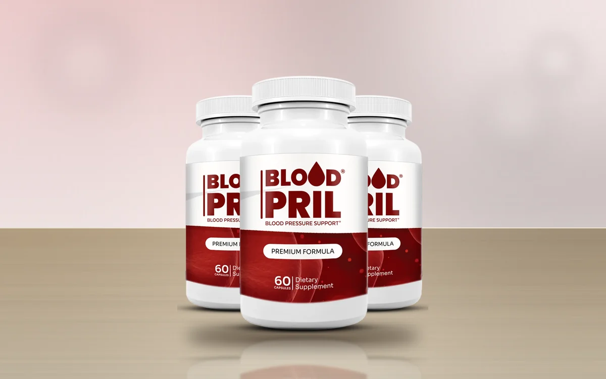 BloodPril three-bottle pack on a table