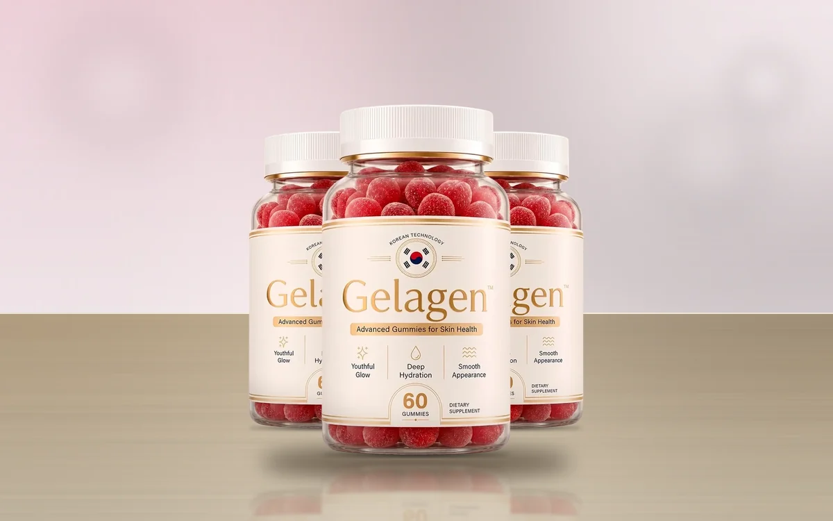 Gelagen three-bottle pack on a table