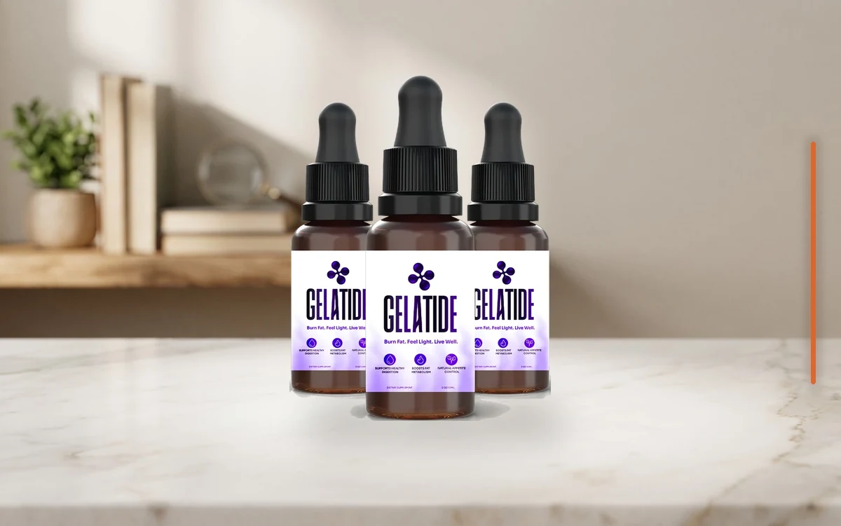 Gelatide three-bottle pack on a table