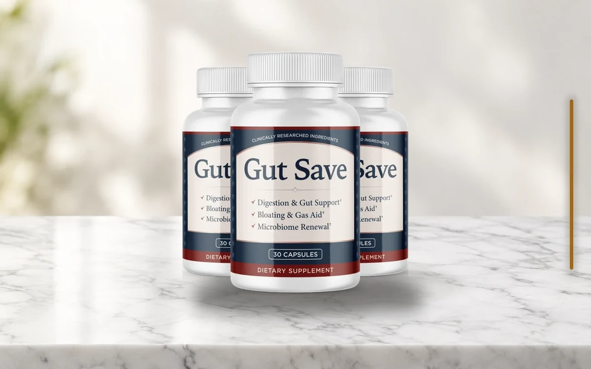 GutSave three-bottle pack on a table