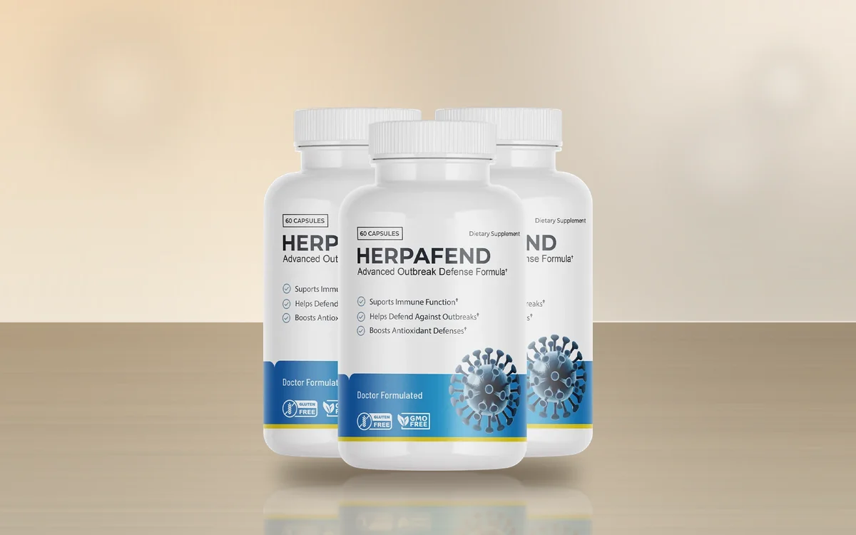Herpafend three-bottle pack on a table