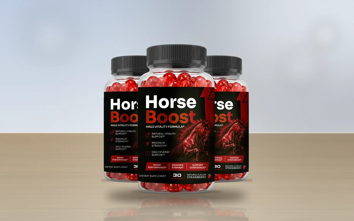 HorseBoost three-bottle pack on a table