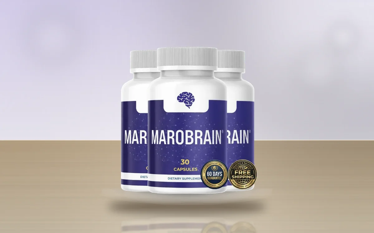 MaroBrain three-bottle pack on a table