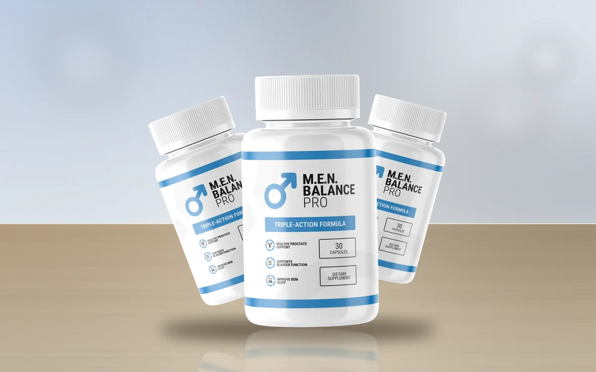 Men Balance Pro three-bottle pack on a table