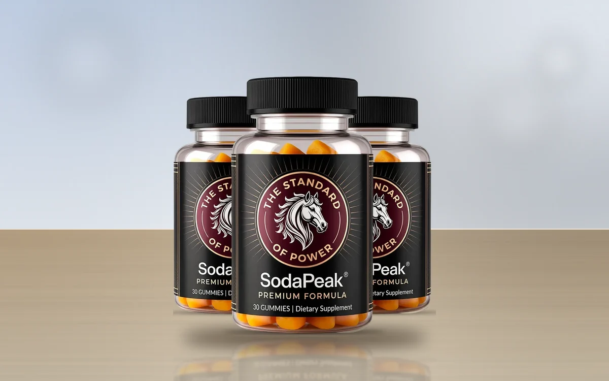 SodaPeak three-bottle pack on a table
