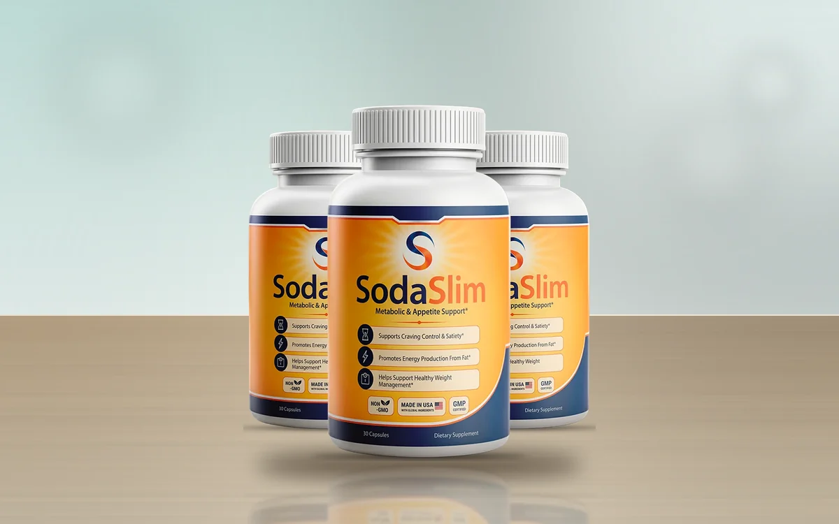 SodaSlim three-bottle pack on a table