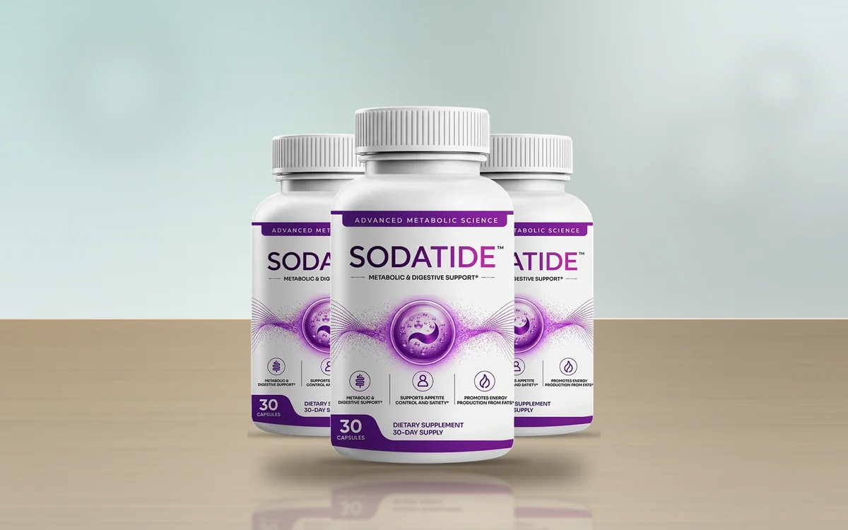 Sodatide three-bottle pack on a table