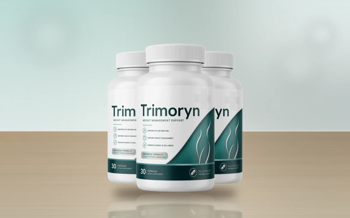 Trimoryn three-bottle pack on a table