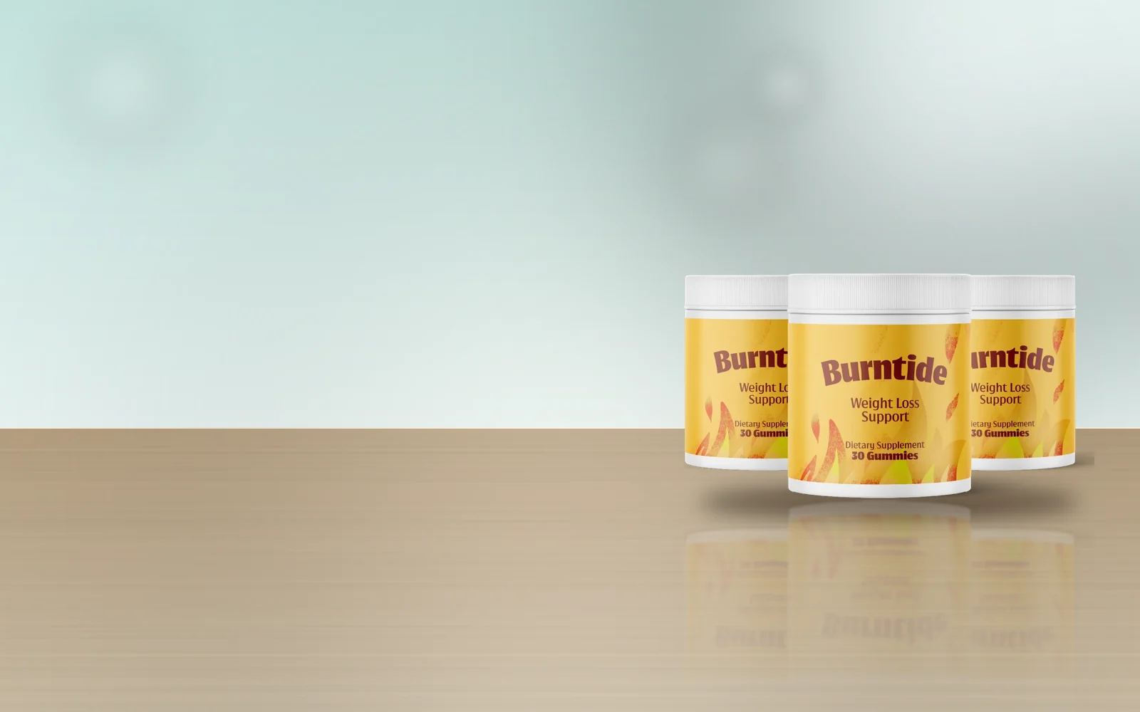Burntide three-bottle pack on a wooden table