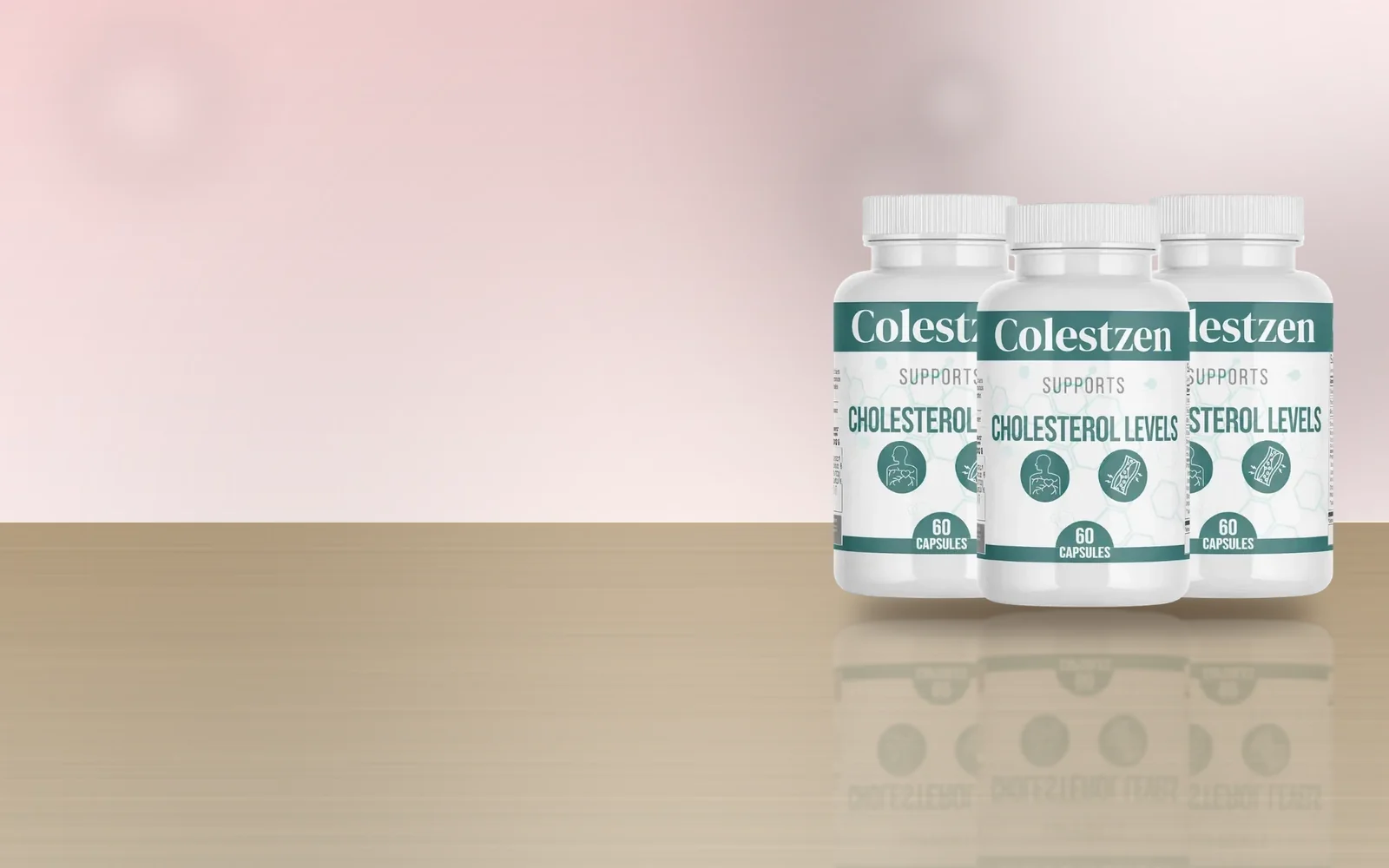 ColestZen three-bottle pack on a wooden table