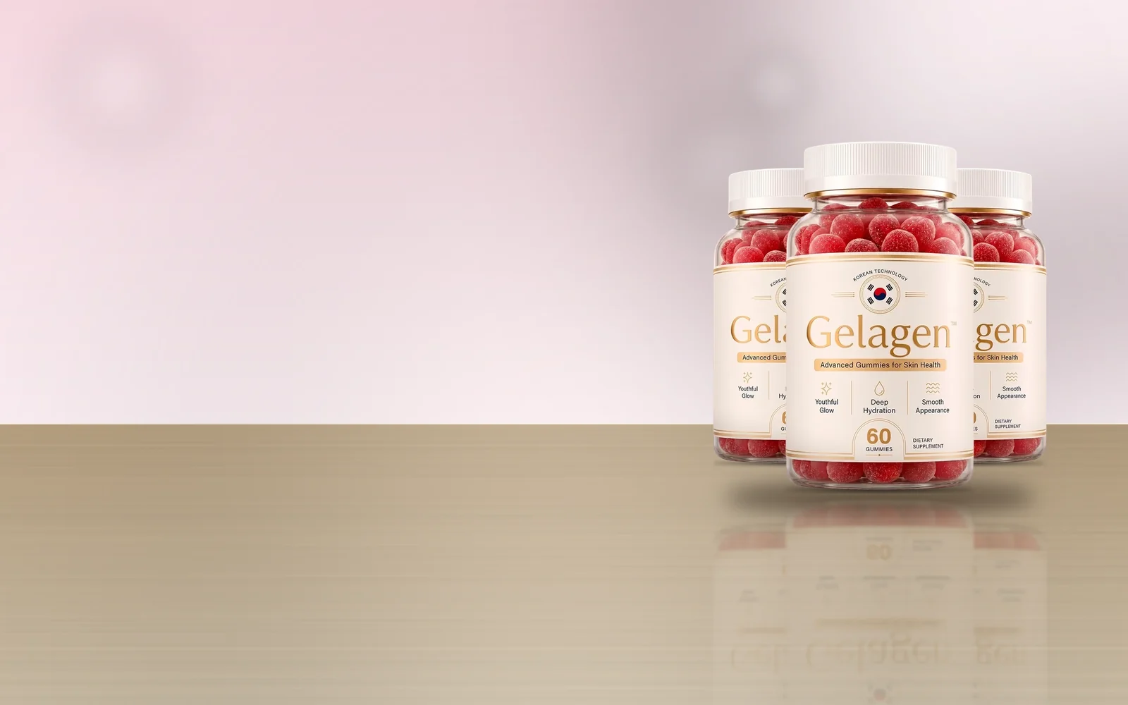 Gelagen three-bottle pack on a wooden table