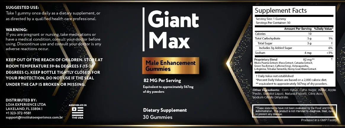 GiantMax supplement facts label — click to zoom