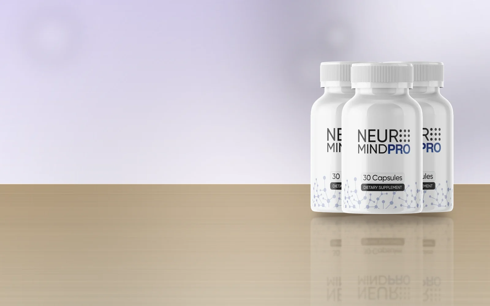 Neuromind Pro three-bottle pack on a wooden table