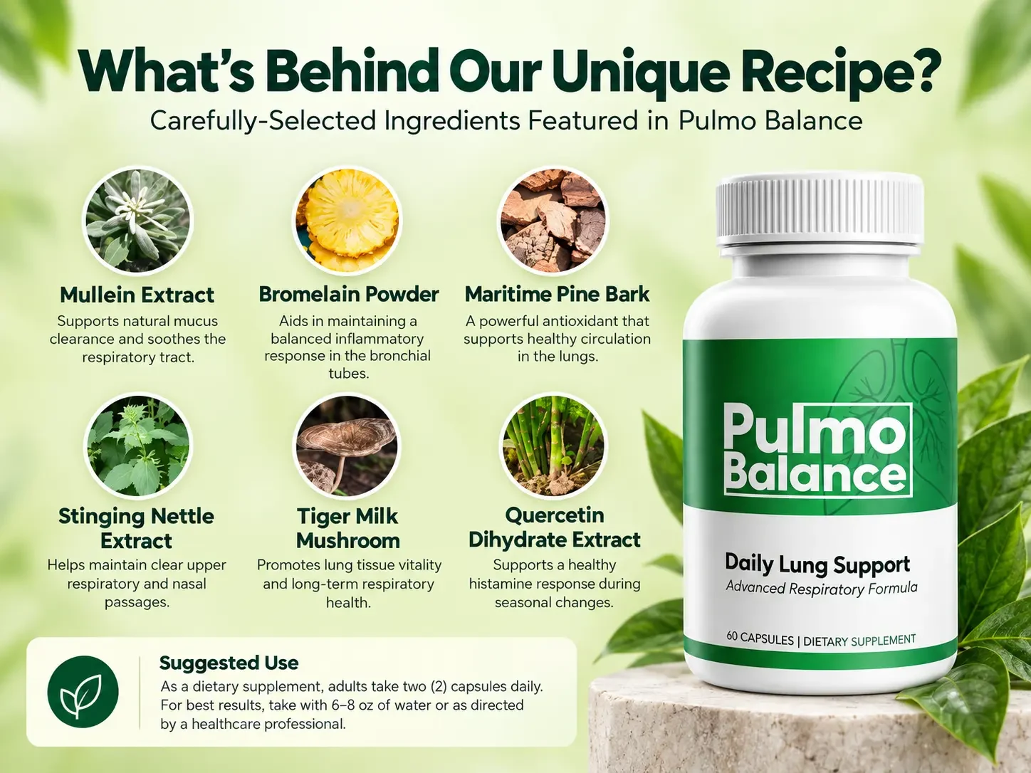 Pulmo Balance supplement facts label