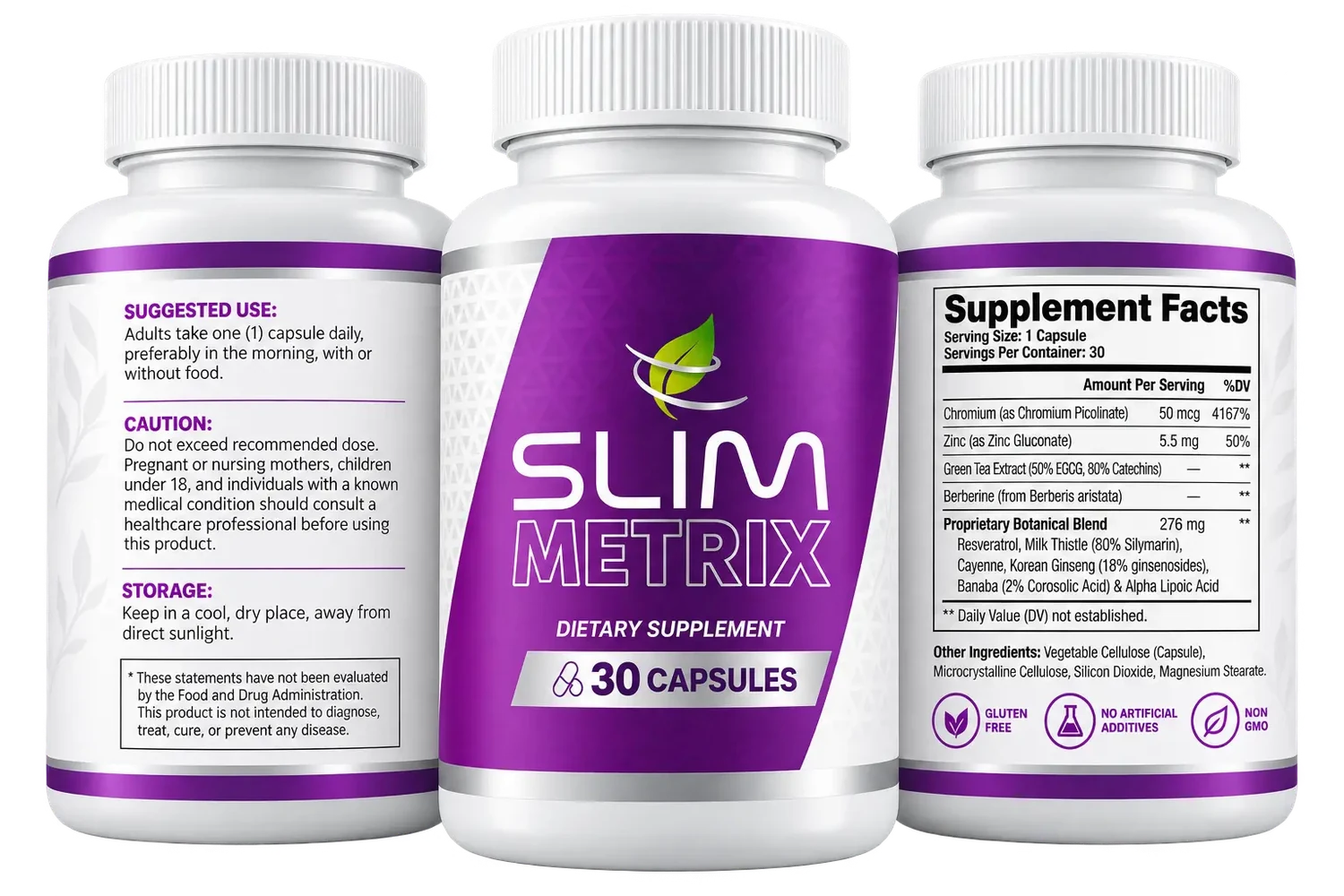 SlimMetrix supplement facts label